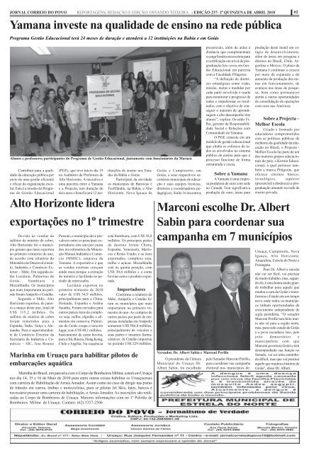 prefeitura municipal de trombas - Jornal Correio do Povo Goiás