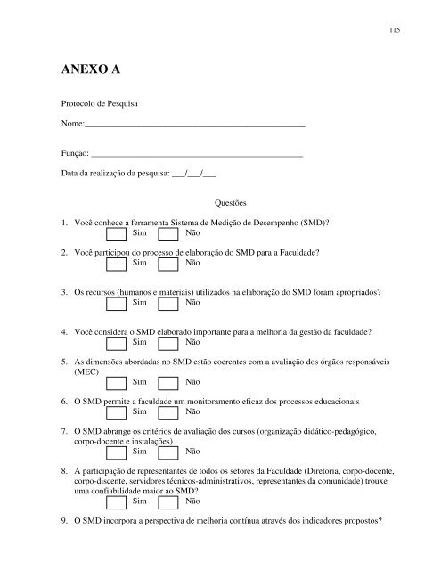 Proposta de um sistema de medição de desempenho - IEM - Unifei