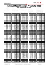 Lilliput Modellbahnen Preisliste 2011 - Zuba-Tech