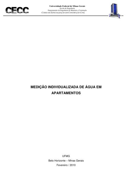 medição individualizada de água em apartamentos - CECC - UFMG