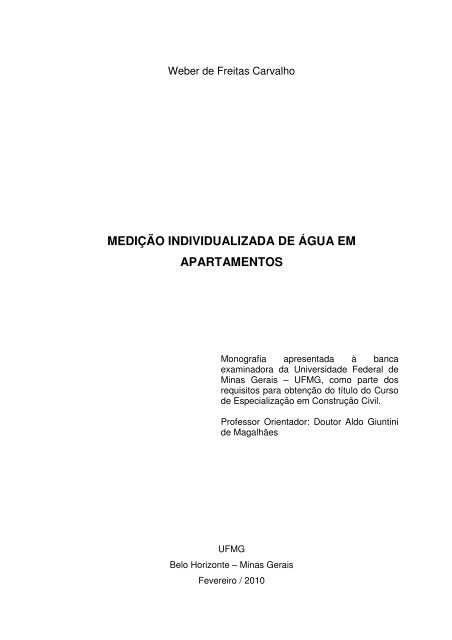 medição individualizada de água em apartamentos - CECC - UFMG