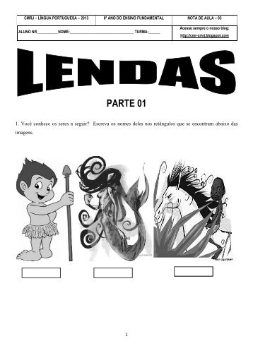 Nota de aula 3 - Lendas