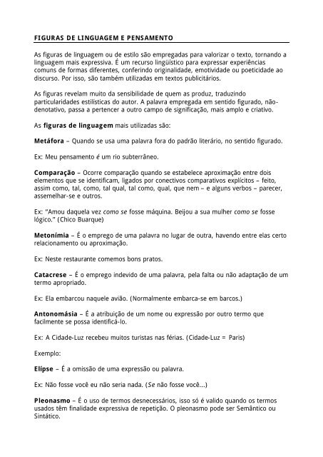 FIGURAS DE LINGUAGEM E PENSAMENTO As figuras ... - VIRAweb