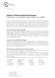 Asbest in Elektrospeicherheizungen Information und ... - FWS