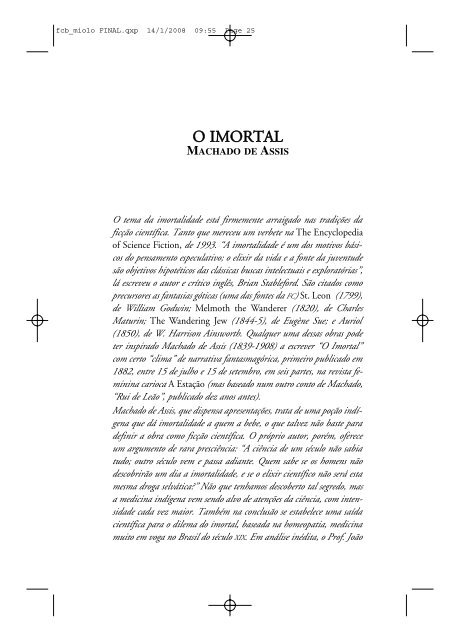 Confira o conto O Imortal, escrito por Machado - Devir
