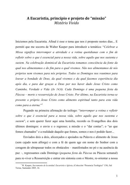 Texto da conferência - Secretariado Nacional de Liturgia