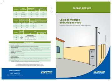 Padrão Bifásico - caixa de medição embutida no muro - Elektro