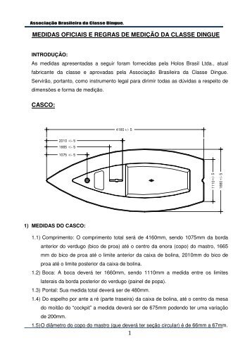 regras de medição da classe dingue (rmd)