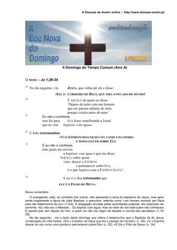 II Domingo do Tempo Comum (Ano A) - Diocese de Aveiro