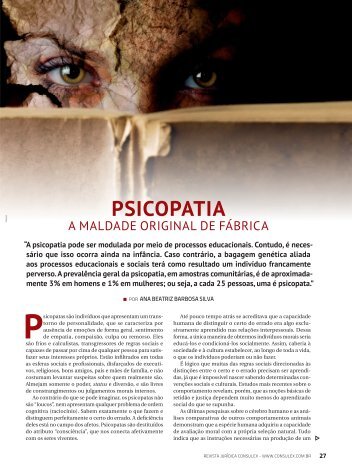 A maldade original de fábrica Veículo: Revista Jurídica Consulex Por