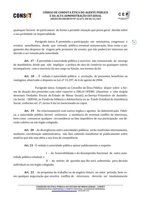 CÓDIGO DE CONDUTA ÉTICA DO AGENTE ... - Hemominas