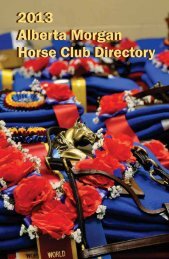 2013 Alberta Morgan Horse Club Directory 2013 Alberta Morgan ...