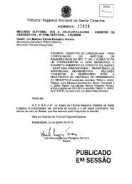 Acórdão publicado - Tribunal Regional Eleitoral de Santa Catarina