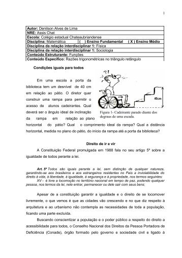 Autor: Denilson Alves de Lima NRE: Assis Chat Escola: Colégio ...