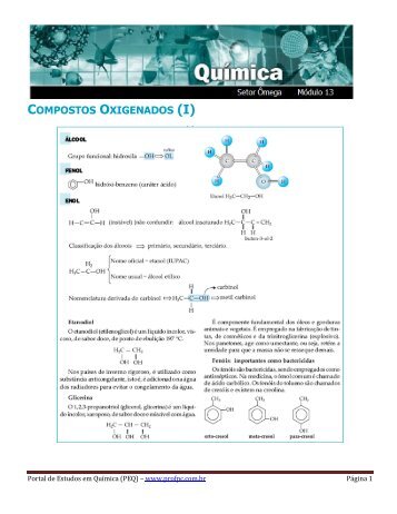 COMPOSTOS OXIGENADOS (I) - Portal de Estudos em Química