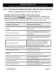 Line 1. The behavior impeding learning is (describe what it ... - PENT