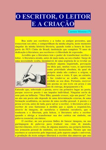 O ESCRITOR, O LEITOR E A CRIAÇÃO - pen clube do brasil