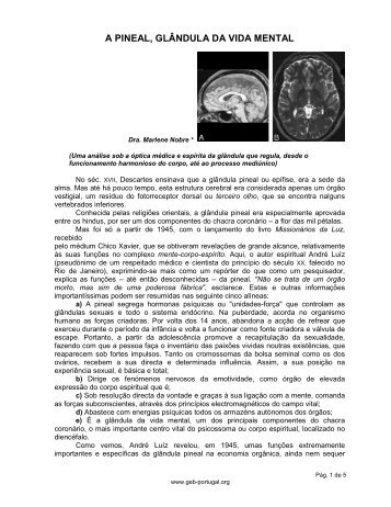 A Pineal, Glândula da Vida Mental - Geb-portugal.org