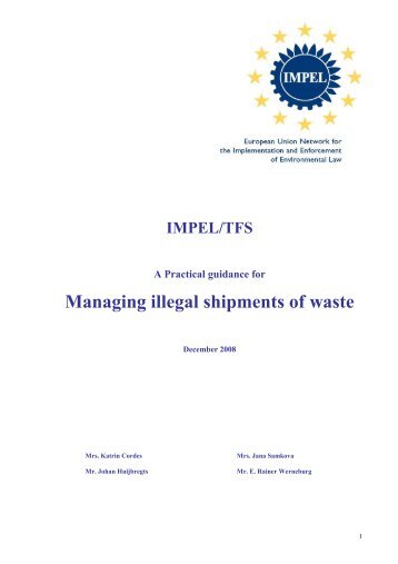 Manual Return of illegal waste shipments - IMPEL