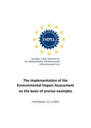 The implementation of the Environmental Impact ... - IMPEL