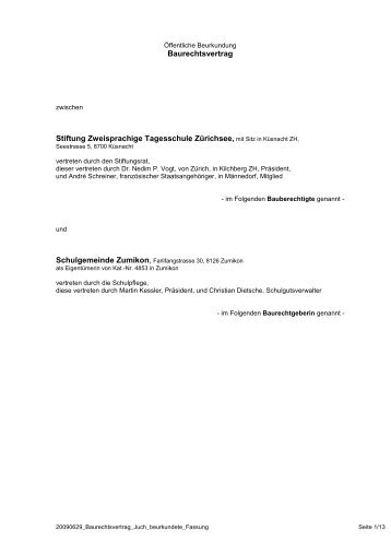 Baurechtsvertrag Juch [PDF, 71.0 KB] - Gemeinde Zumikon