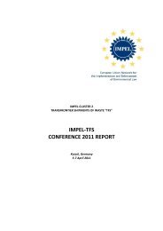 Final report - IMPEL TFS Conference 2011