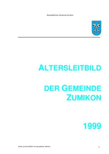 Altersleitbild Gemeinde Zumikon