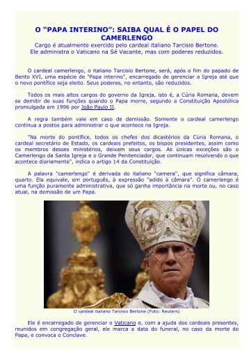 206 - O Papa interino - saiba qual é o papel do camerlengo