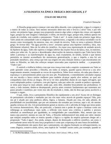 a filosofia na época trágica dos gregos, § 31 - Rafael Huguenin