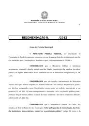 Recomendação PRM/Londrina - 5ª Câmara de Coordenação e ...