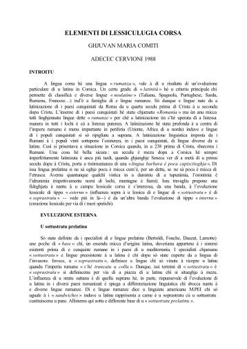 ELEMENTI DI LESSICULUGIA CORSA - Adecec.net