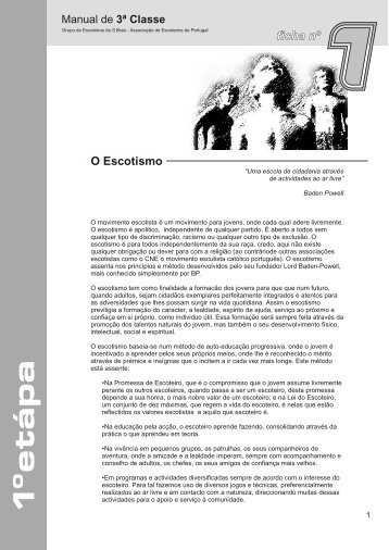 ficha nº O Escotismo - Grupo de Escoteiros de S. Brás