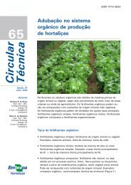 Adubação no sistema orgânico de produçãode hortaliças - Embrapa ...