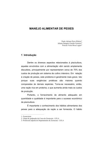 MANEJO ALIMENTAR DE PEIXES - Ufla