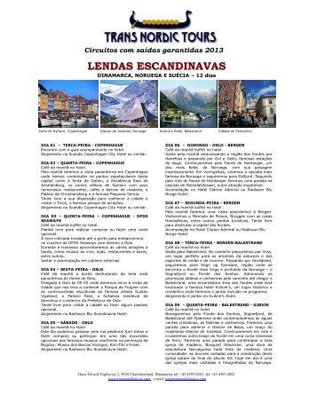 LENDAS ESCANDINAVAS 2013 - portuguese - Trans Nordic Tours