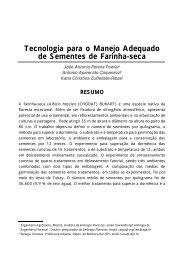 Tecnologia para o Manejo Adequado de Sementes de Farinha-seca