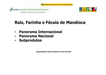 Raiz, Farinha e Fécula de Mandioca