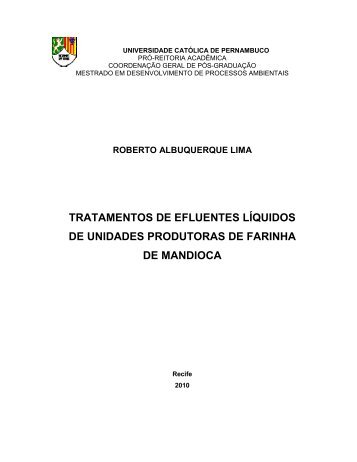 tratamentos de efluentes líquidos de unidades produtoras ... - Unicap