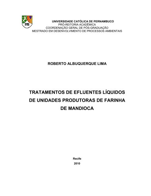 tratamentos de efluentes líquidos de unidades produtoras ... - Unicap