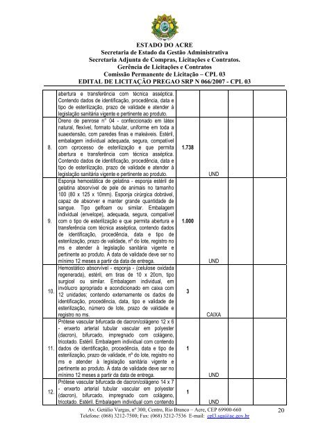 ESTADO DO ACRE Secretaria de Estado da Gestão Administrativa ...