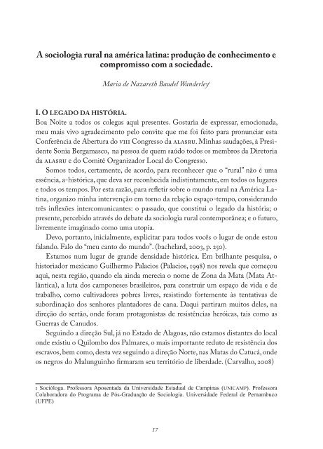 A sociologia rural na américa latina: produção de ... - alasru