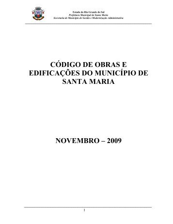 código de obras e edificações do município de santa maria