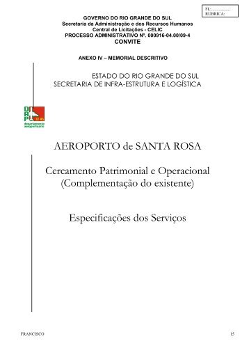 AEROPORTO de SANTA ROSA Cercamento Patrimonial e ...