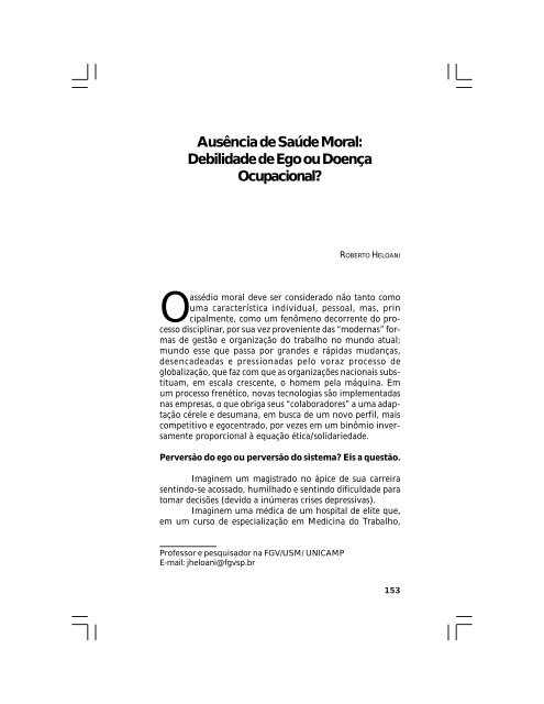 Ausência de Saúde Moral - FEF - Unicamp