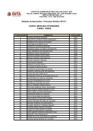 Relação de Aprovados - Processo Seletivo 2013/1 CURSO ...