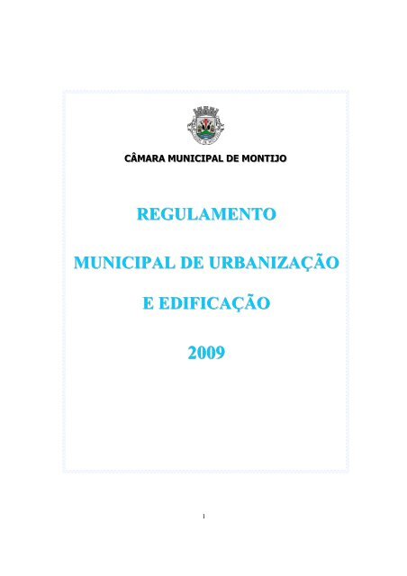 Regulamento Municipal de Urbanização e Edificação - Câmara ...