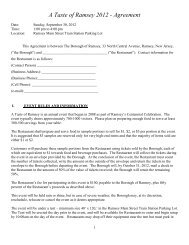 the form of Agreement for - Borough of Ramsey