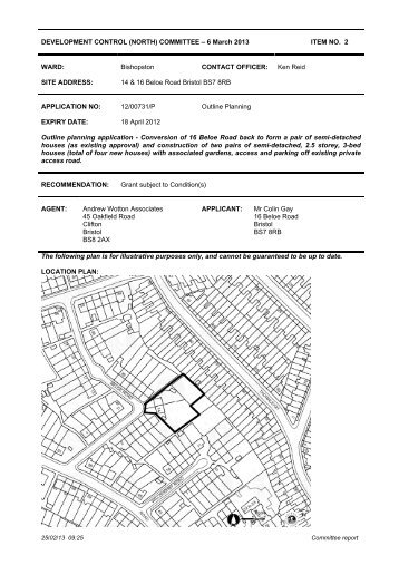 14 & 16 Beloe Road Bristol BS7 8RB - Bristol City Council