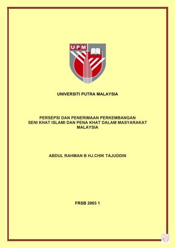 universiti putra malaysia persepsi dan penerimaan perkembangan ...