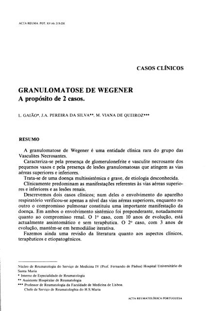 1990 Volume XV, 4, 4º Trimestre - Acta Reumatológica Portuguesa ...